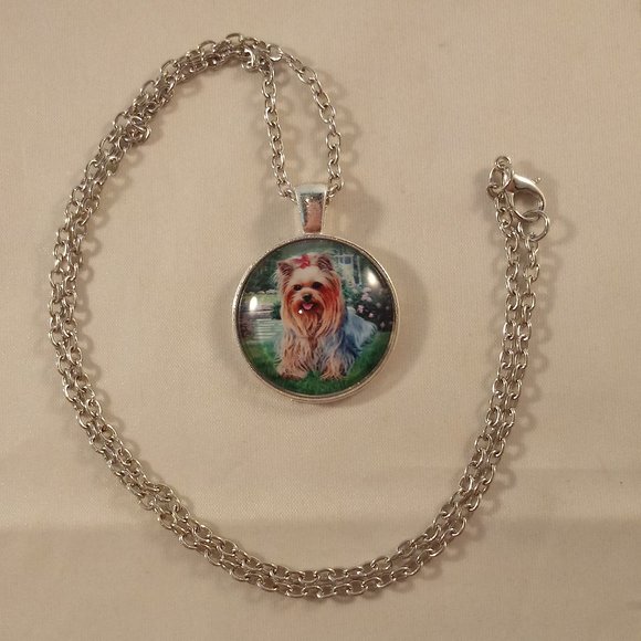 Kristy's Jewels Jewelry Silver Yorkshire Terrier Dog Yorkie